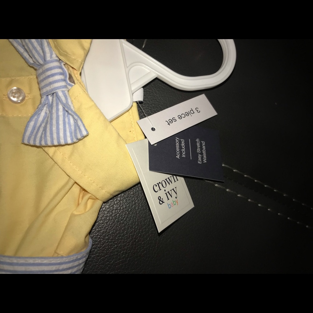 Crown & Ivy Short Set with Bow tie and Suspenders - Picture 2 of 4
